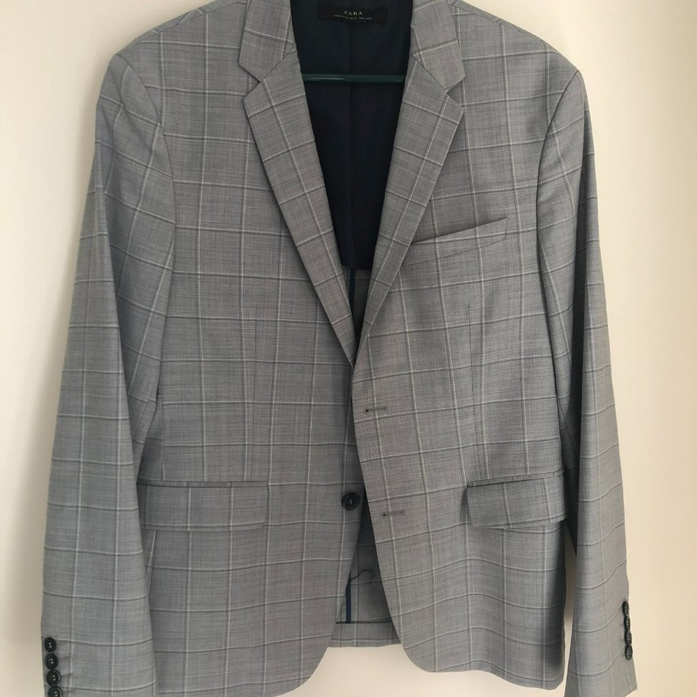 ZARA MEN'S Plaid Blazer 42R Great Condition
